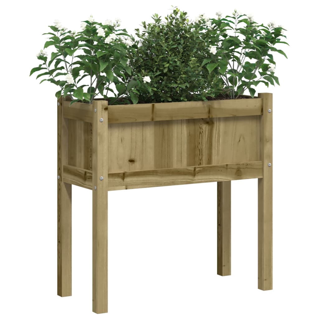 plantekasse med ben 70x31x70 cm imprægneret fyrretræ