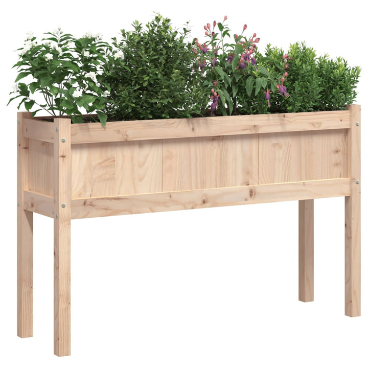 plantekasse med ben 110x31x70 cm massivt fyrretræ
