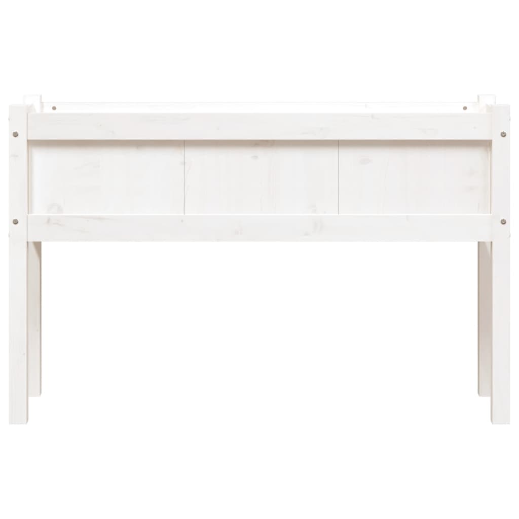 plantekasse med ben 110x31x70 cm massivt fyrretræ hvid