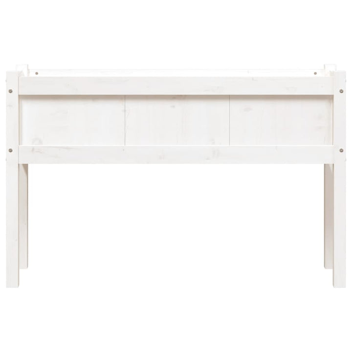 plantekasse med ben 110x31x70 cm massivt fyrretræ hvid