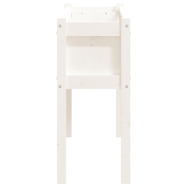plantekasse med ben 110x31x70 cm massivt fyrretræ hvid