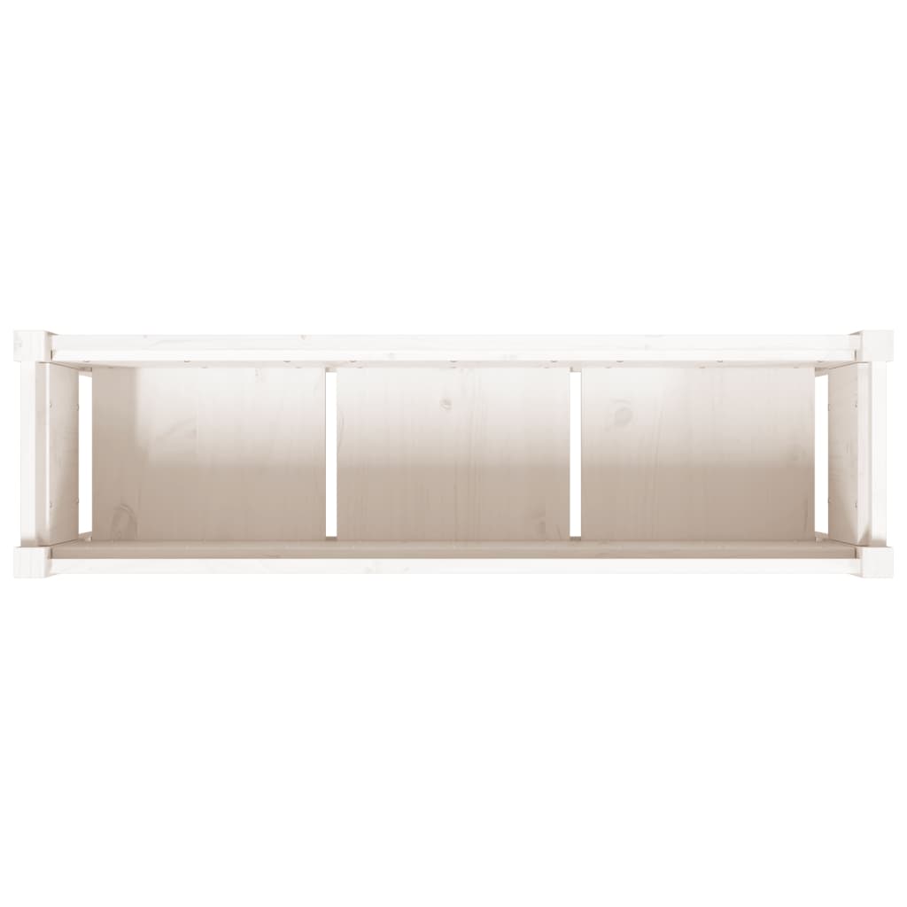 plantekasse med ben 110x31x70 cm massivt fyrretræ hvid