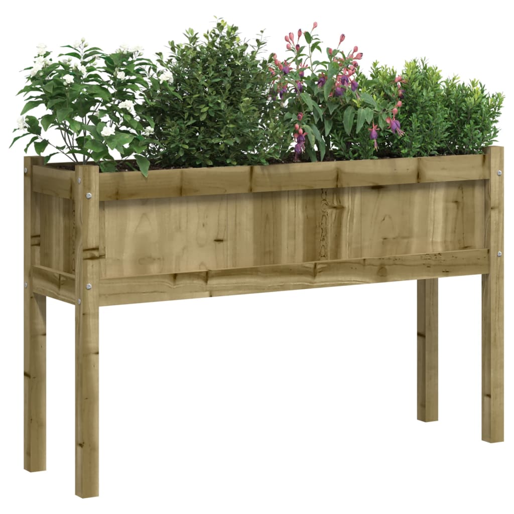 plantekasse med ben 110x31x70 cm imprægneret fyrretræ