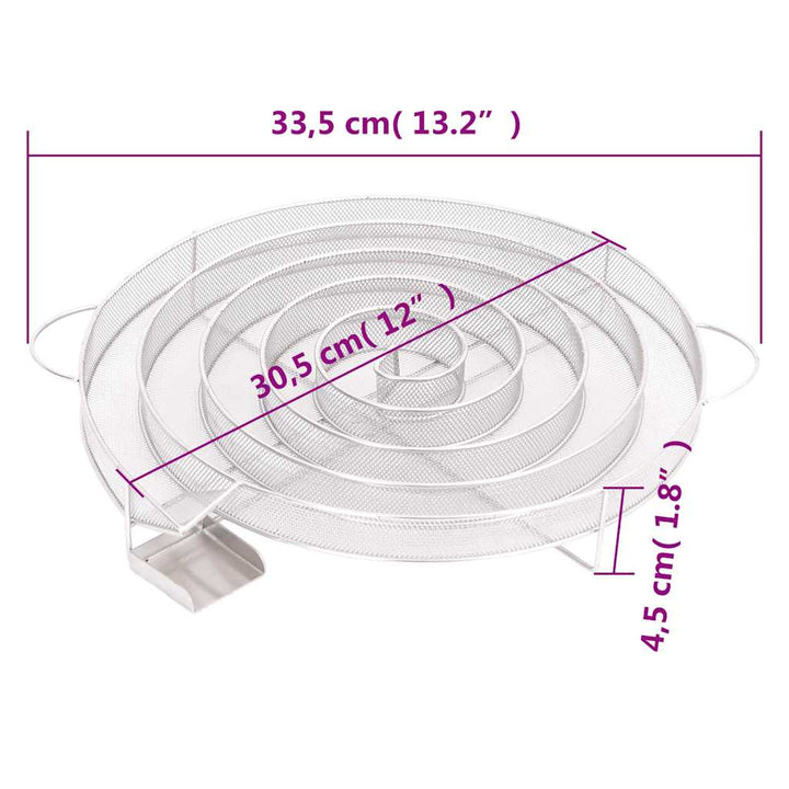 koldrøgsgenerator 33,5 cm rund rustfrit stål