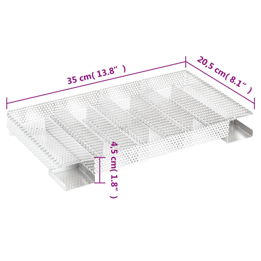 koldrøgsgenerator 35 cm med 8 rum rustfrit stål