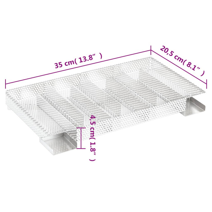 koldrøgsgenerator 35 cm med 8 rum rustfrit stål