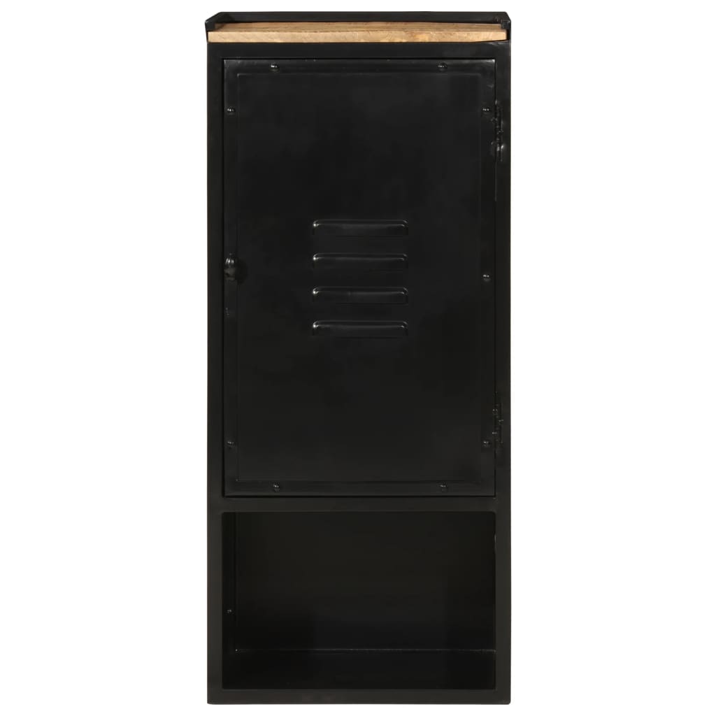 badeværelsesskab 40x27x90 cm jern og massivt mangotræ