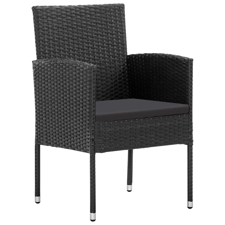 spisebordssæt til haven 5 dele polyrattan og stål sort