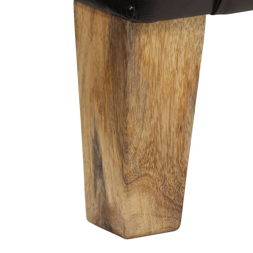 lænestol ægte læder sort