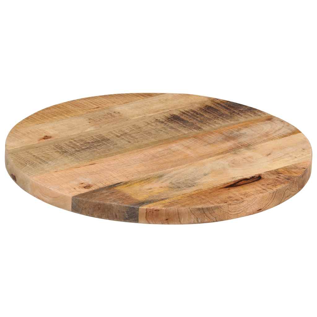 bordplade Ø40x2,5 cm rund massivt ru mangotræ