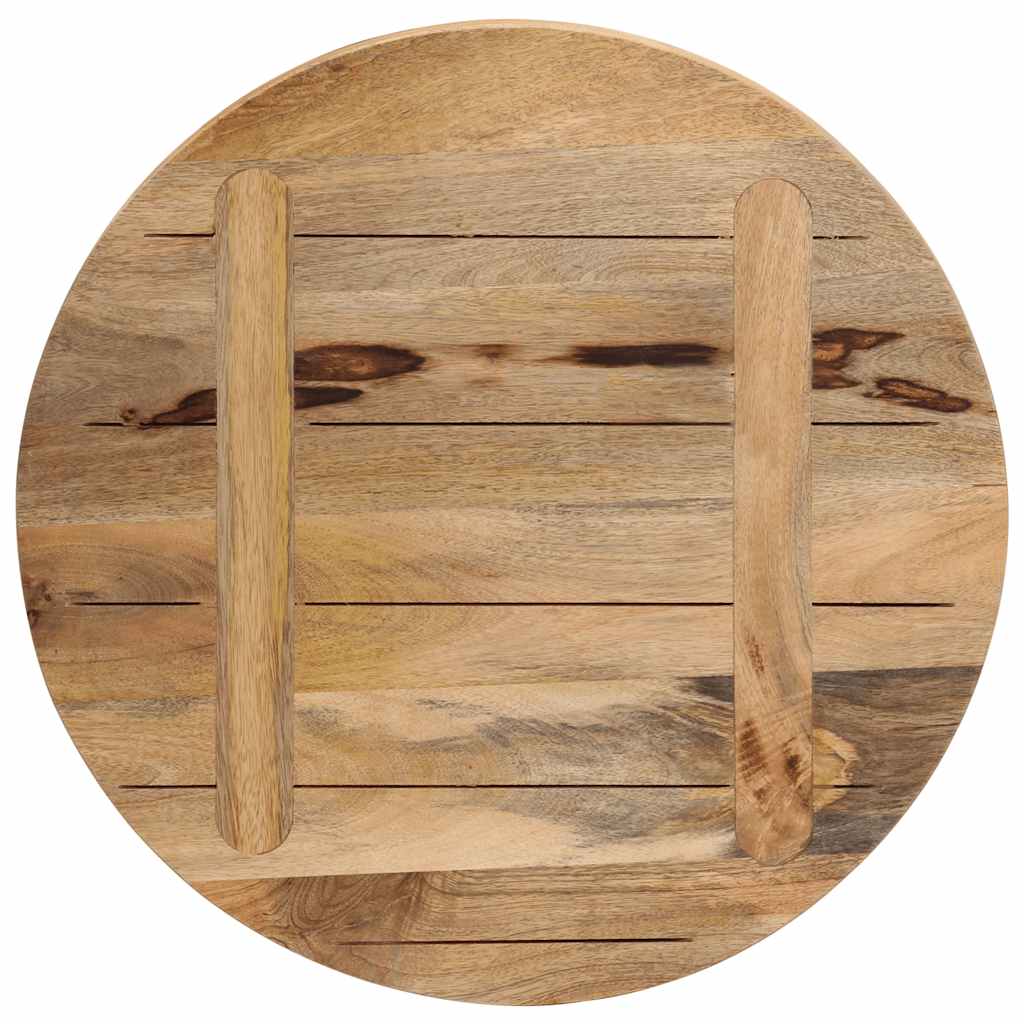 bordplade Ø40x2,5 cm rund massivt ru mangotræ