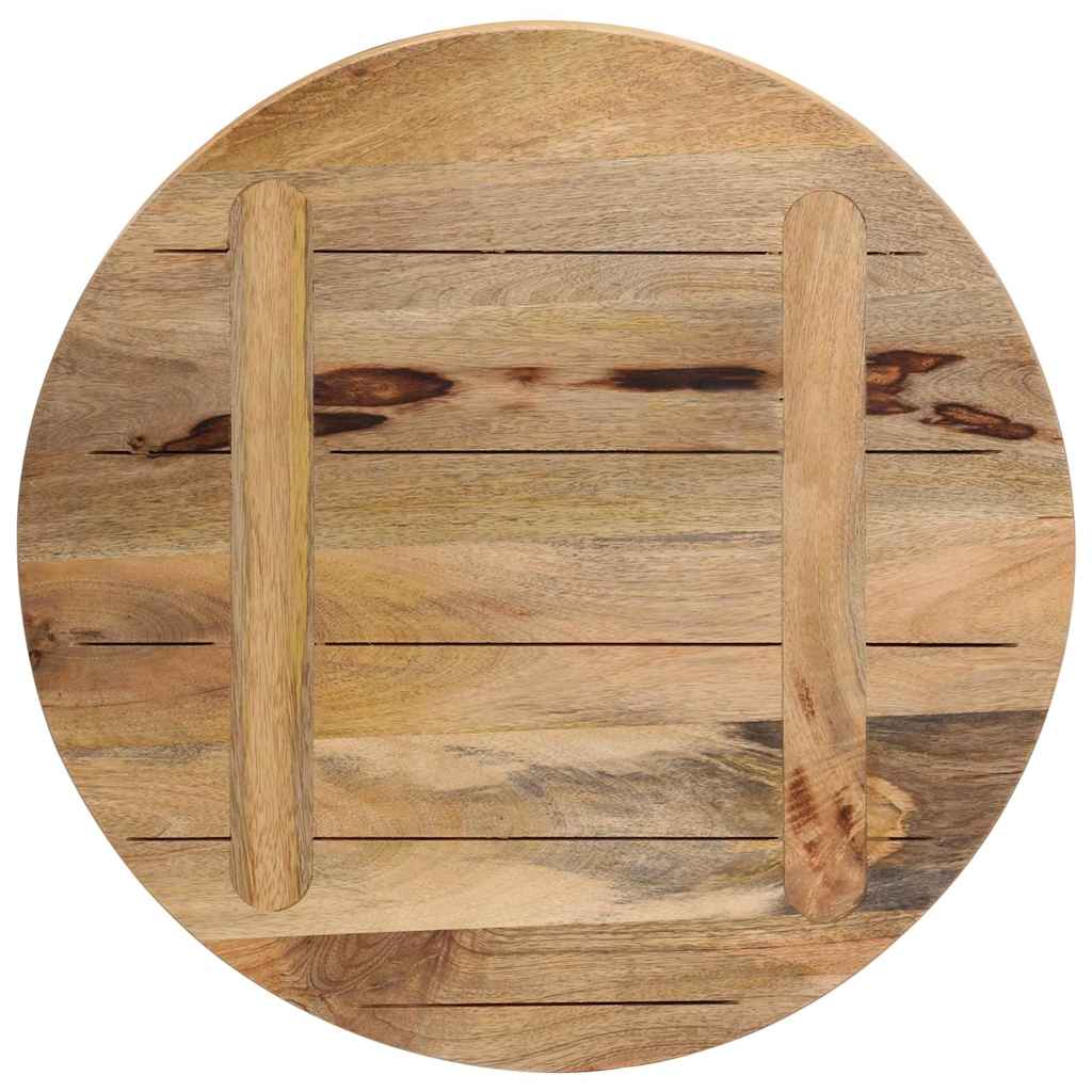 bordplade Ø50x1,5 cm rund massivt ru mangotræ
