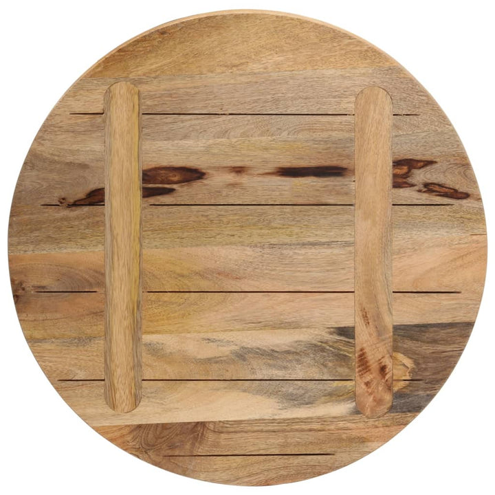 bordplade Ø50x2,5 cm rund massivt ru mangotræ