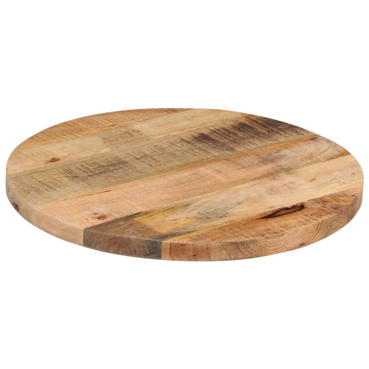 bordplade Ø50x3,8 cm rund massivt ru mangotræ