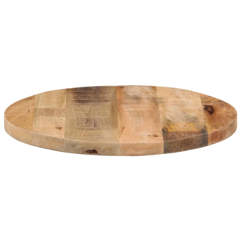 bordplade Ø50x3,8 cm rund massivt ru mangotræ