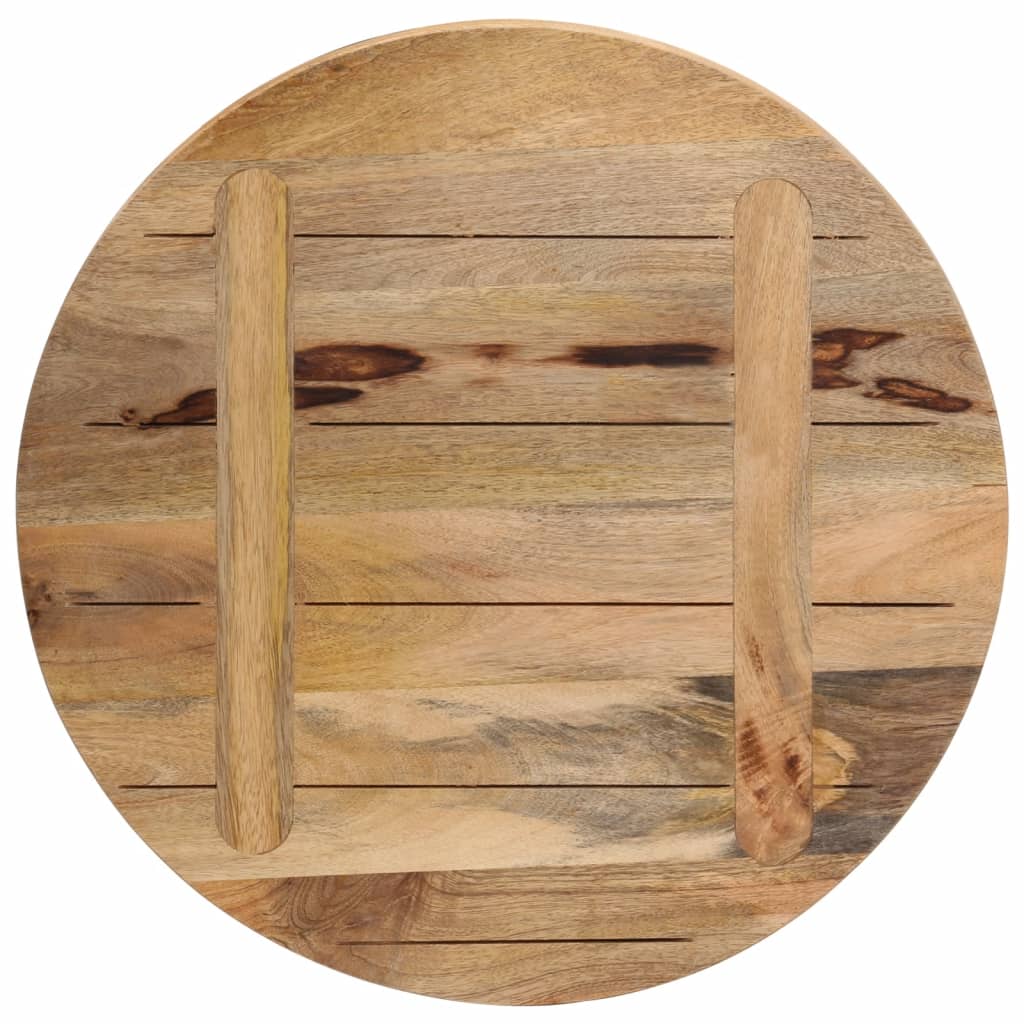 bordplade Ø60x3,8 cm rund massivt ru mangotræ