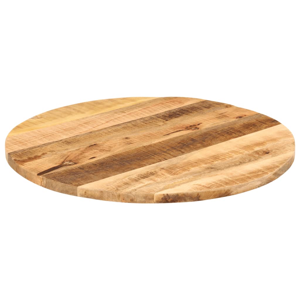 bordplade Ø70x3,8 cm rund massivt ru mangotræ