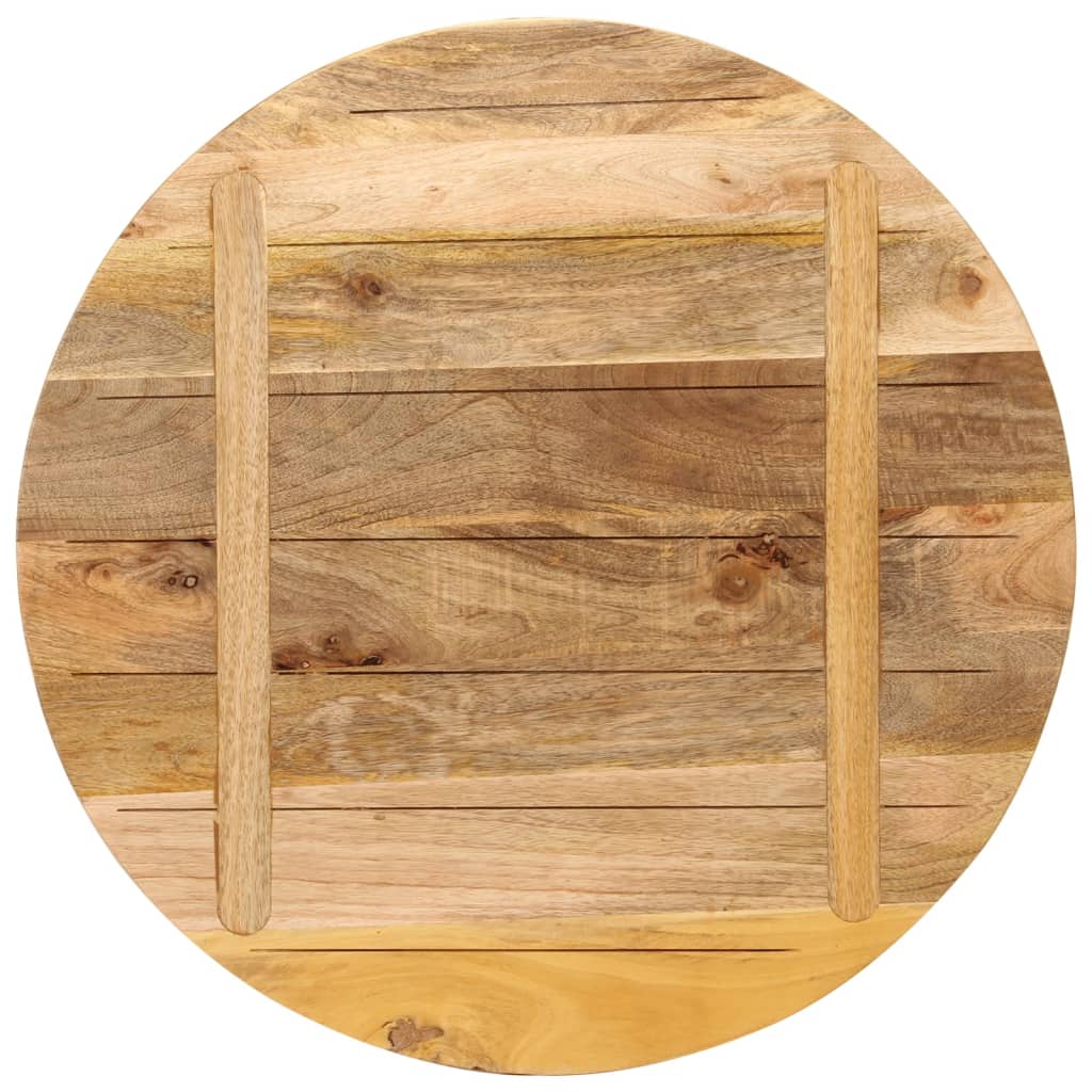 bordplade Ø70x3,8 cm rund massivt ru mangotræ