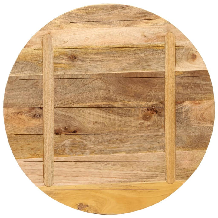 bordplade Ø70x3,8 cm rund massivt ru mangotræ