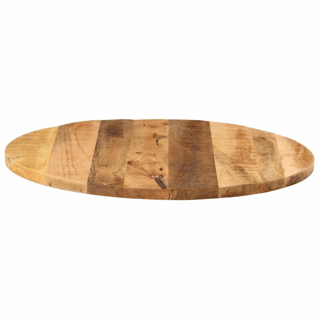 bordplade Ø80x3,8 cm rund massivt ru mangotræ