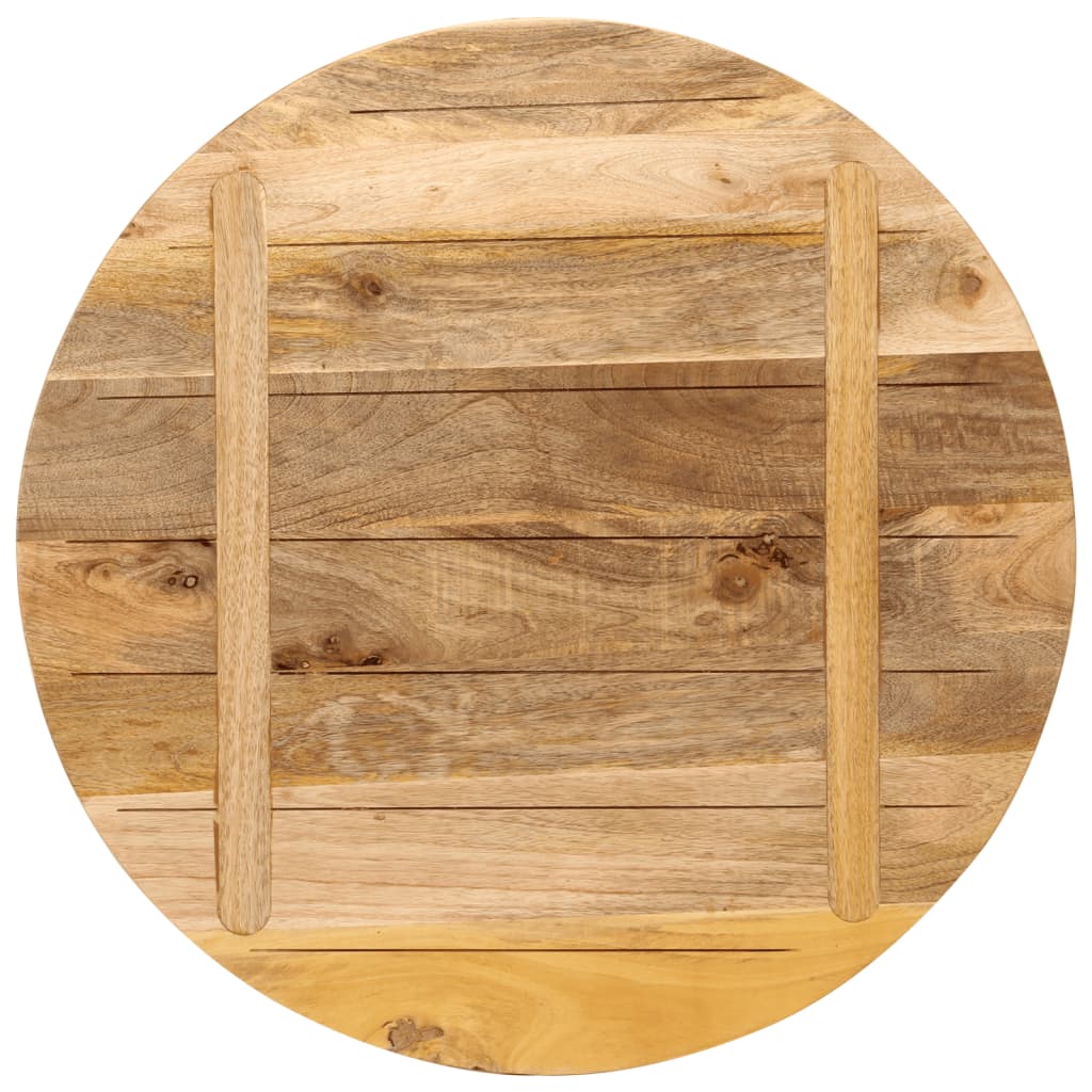 bordplade Ø80x3,8 cm rund massivt ru mangotræ