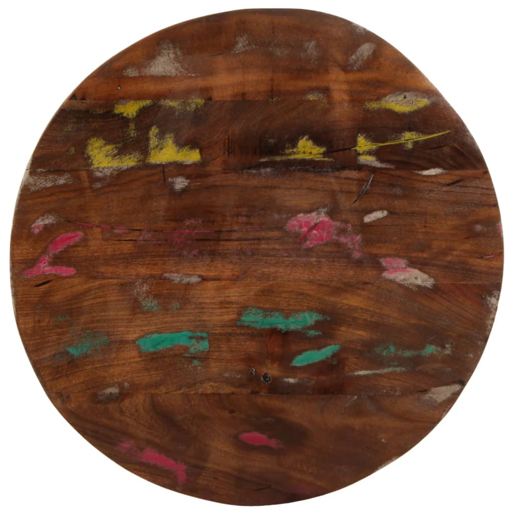 bordplade Ø50x3,8 cm rund massivt genbrugstræ