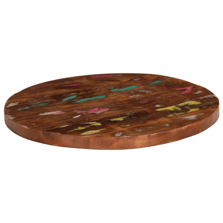 bordplade Ø60x3,8 cm rund massivt genbrugstræ