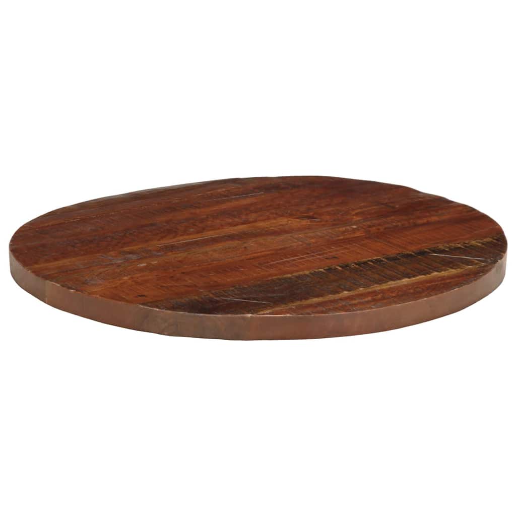 bordplade Ø80x3,8 cm rund massivt genbrugstræ