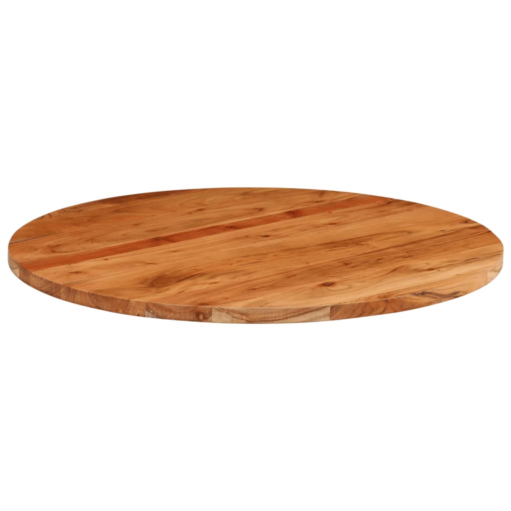 bordplade Ø70x2,5 cm rund massivt akacietræ