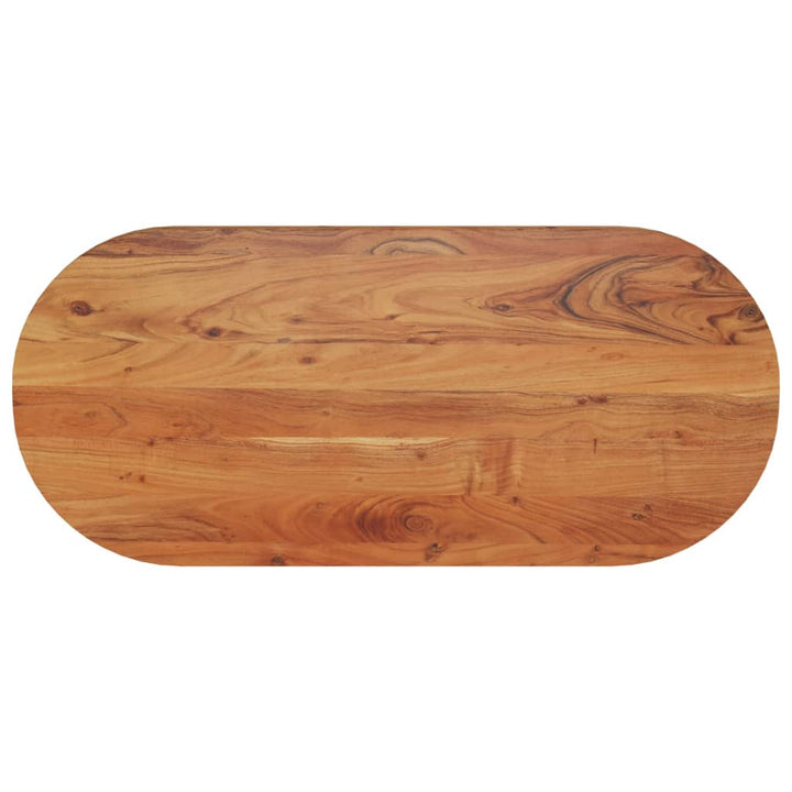 bordplade 110x50x2,5 cm oval massivt akacietræ