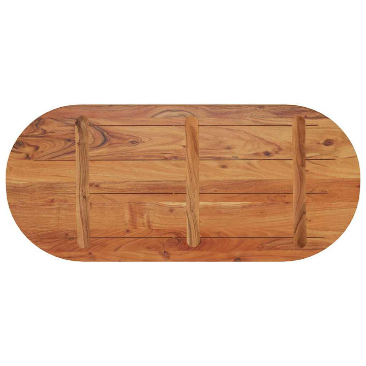 bordplade 90x40x3,8 cm oval massivt akacietræ
