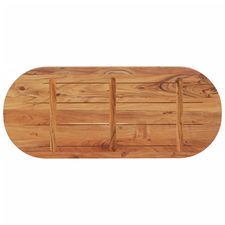 bordplade 100x40x3,8 cm oval massivt akacietræ