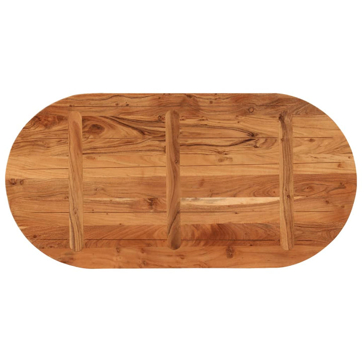 bordplade 100x50x3,8 cm oval massivt akacietræ