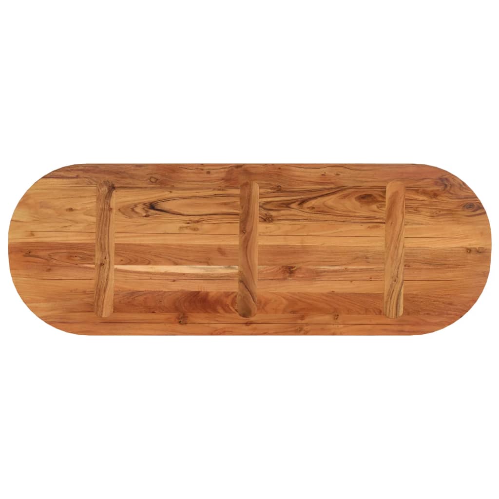 bordplade 140x50x3,8 cm oval massivt akacietræ
