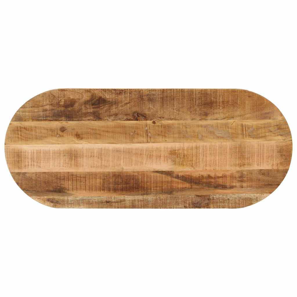 bordplade 80x40x2,5 cm oval massivt ru mangotræ