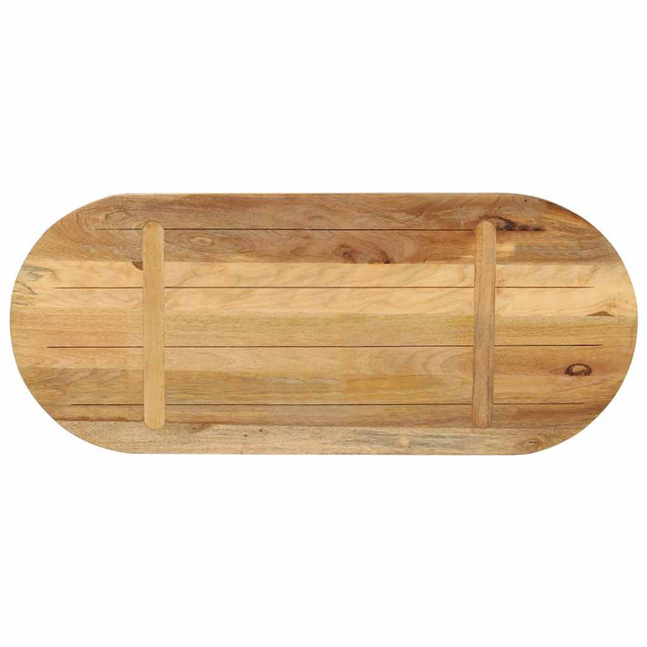 bordplade 80x40x2,5 cm oval massivt ru mangotræ