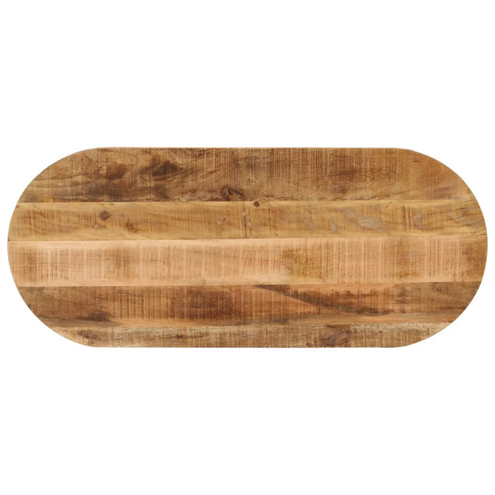 bordplade 90x40x2,5 cm oval massivt ru mangotræ