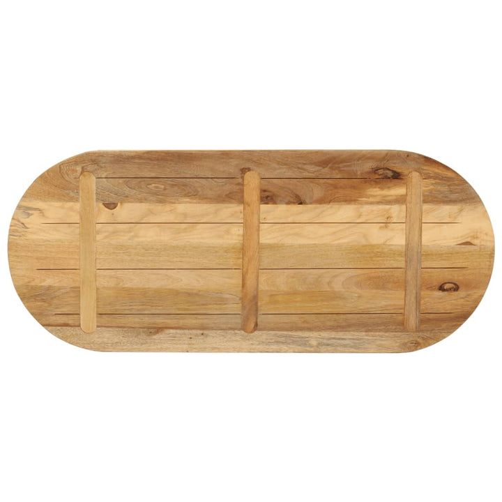 bordplade 90x40x2,5 cm oval massivt ru mangotræ