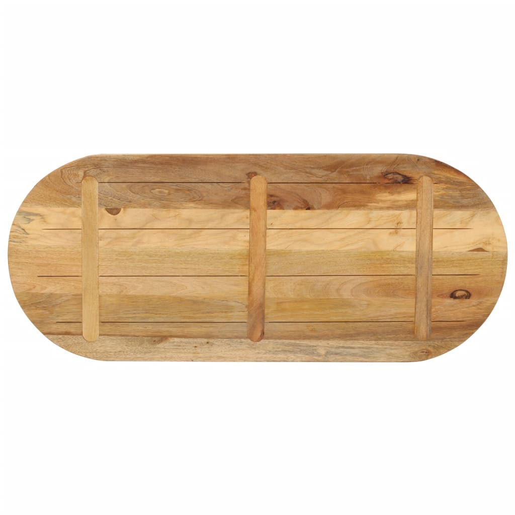 bordplade 120x50x2,5 cm oval massivt ru mangotræ