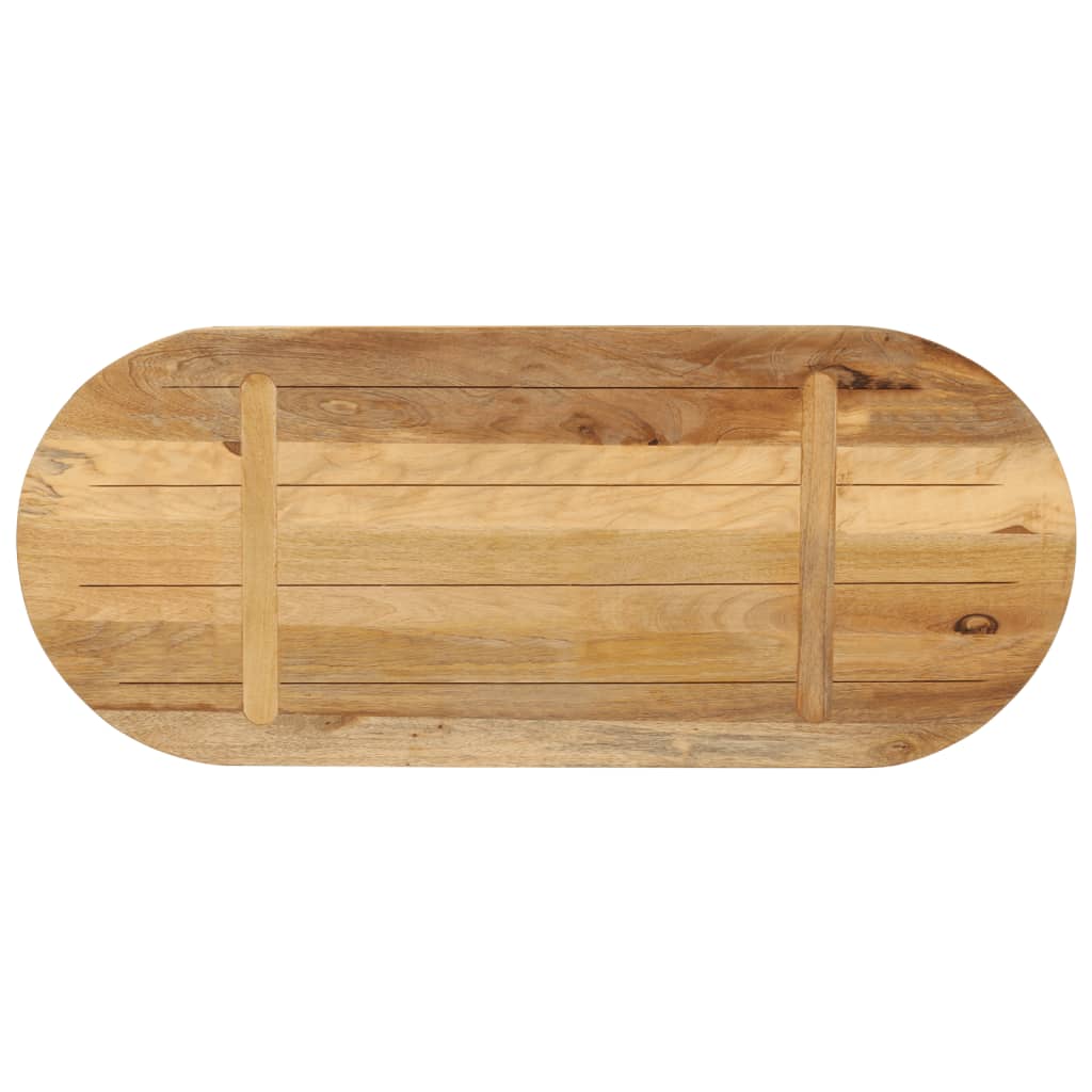 bordplade 80x40x3,8 cm oval massivt ru mangotræ