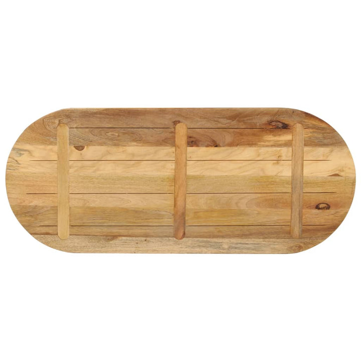 bordplade 110x40x3,8 cm oval massivt ru mangotræ