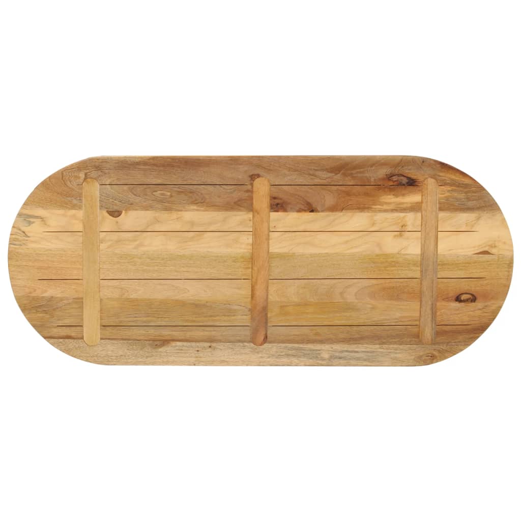 bordplade 120x50x3,8 cm oval massivt ru mangotræ