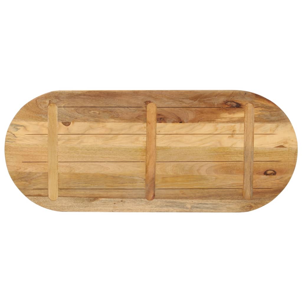 bordplade 140x60x3,8 cm oval massivt ru mangotræ