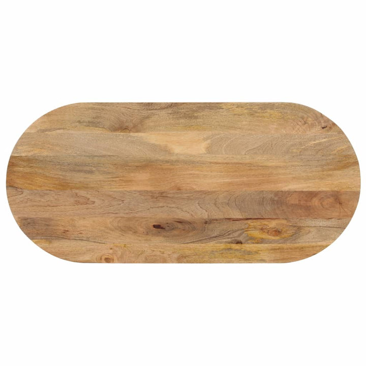 bordplade 140x50x2,5 cm oval massivt mangotræ