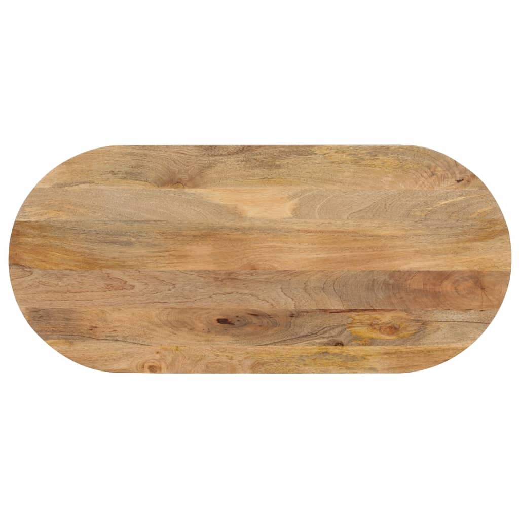 bordplade 120x60x2,5 cm oval massivt mangotræ