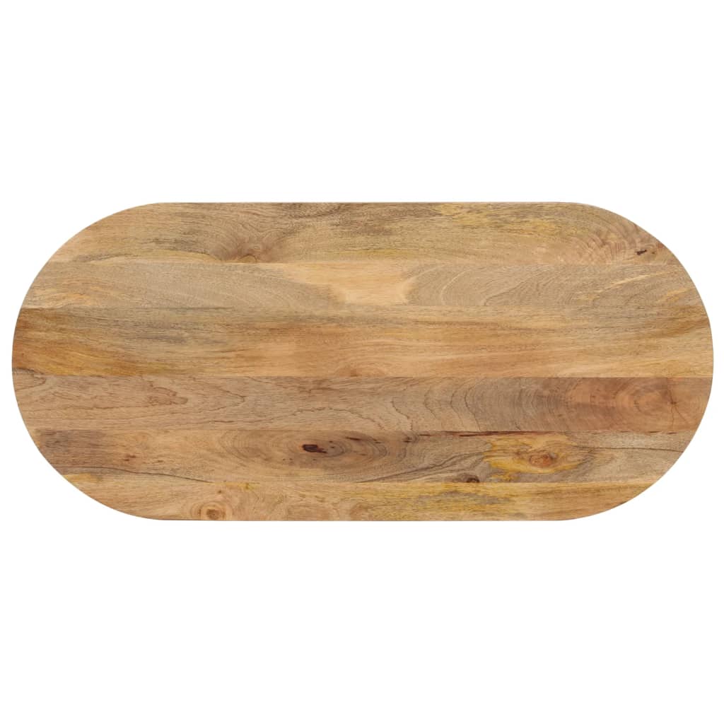 bordplade 140x60x2,5 cm oval massivt mangotræ
