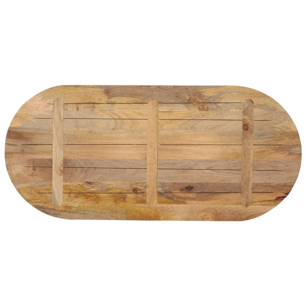 bordplade 140x60x2,5 cm oval massivt mangotræ