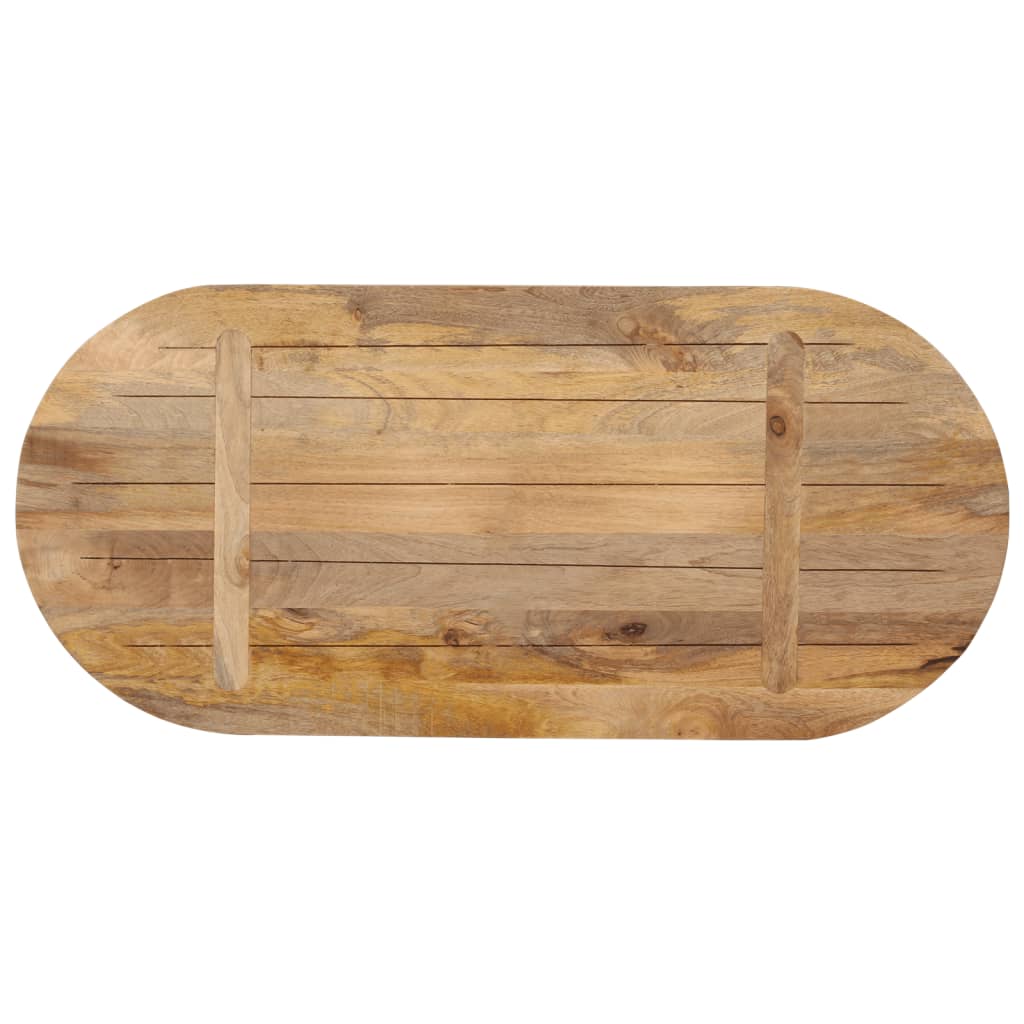 bordplade 80x40x3,8 cm oval massivt mangotræ