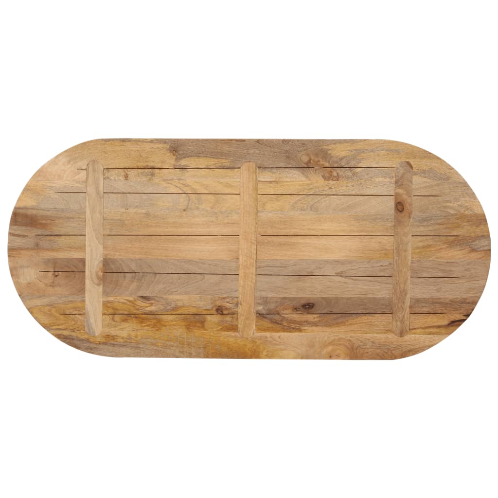 bordplade 120x50x3,8 cm oval massivt mangotræ