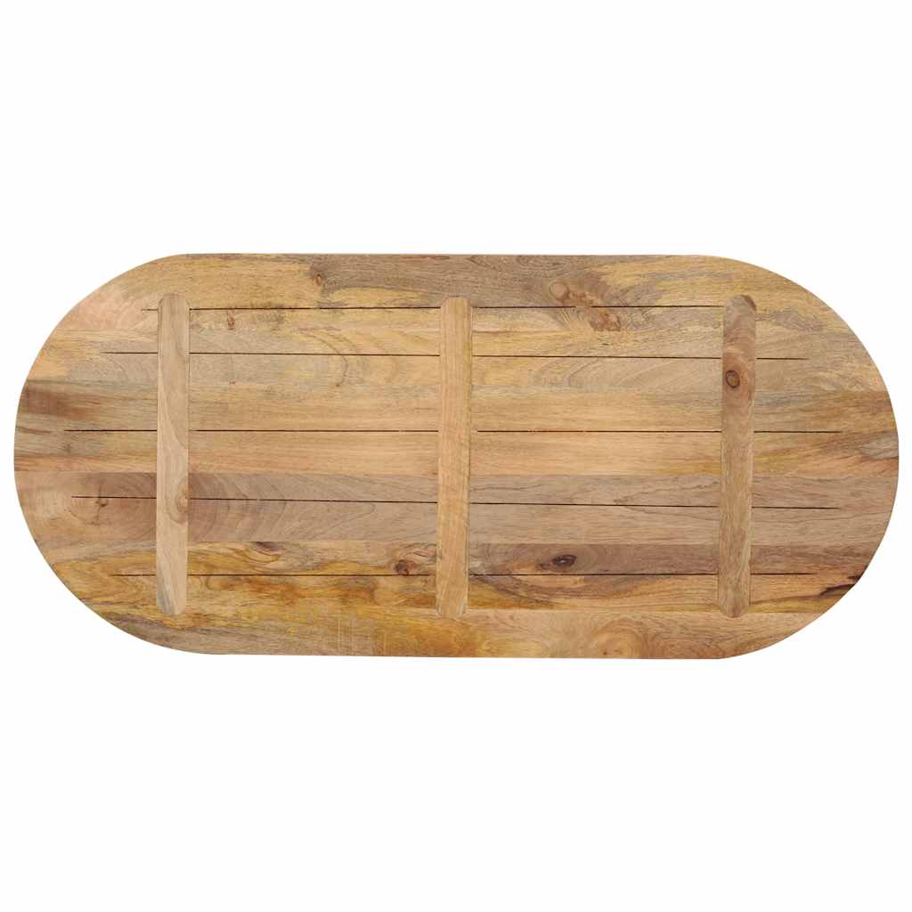 bordplade 140x60x3,8 cm oval massivt mangotræ